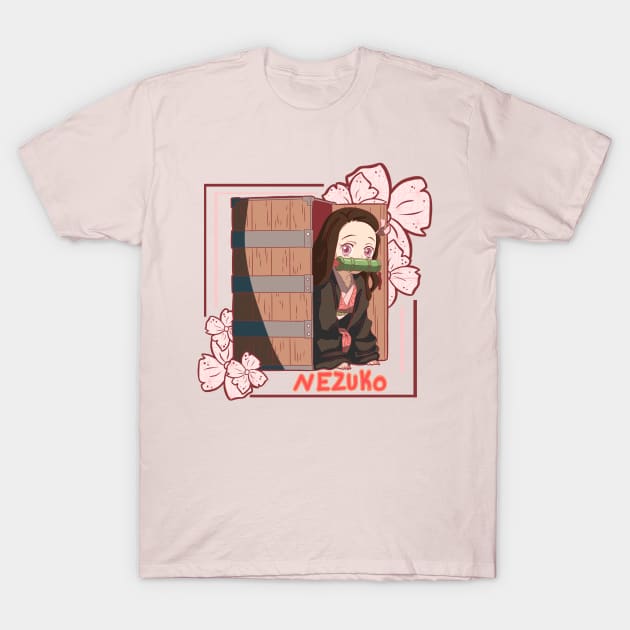 Nezuko in the Box - Nezuko Kamado, Demon Slayer, Anime, Kawaii, Manga T-Shirt by Autumn_Coloredsky